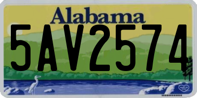 AL license plate 5AV2574