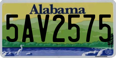 AL license plate 5AV2575