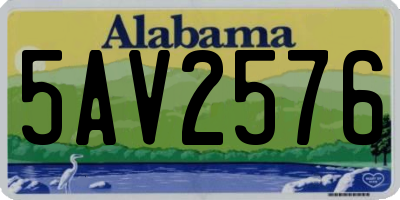 AL license plate 5AV2576