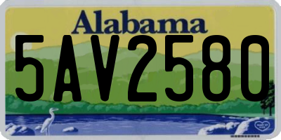 AL license plate 5AV2580