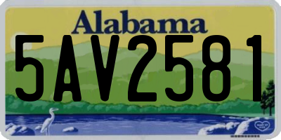 AL license plate 5AV2581