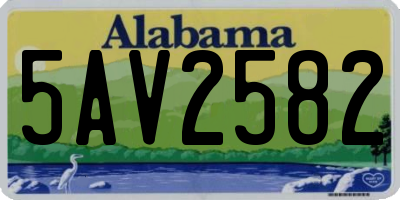 AL license plate 5AV2582