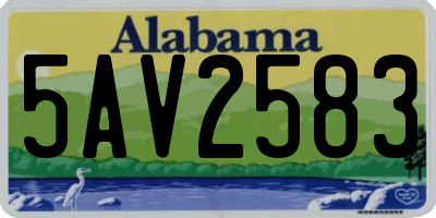 AL license plate 5AV2583