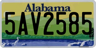 AL license plate 5AV2585