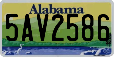 AL license plate 5AV2586