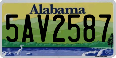 AL license plate 5AV2587