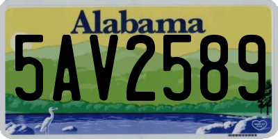 AL license plate 5AV2589