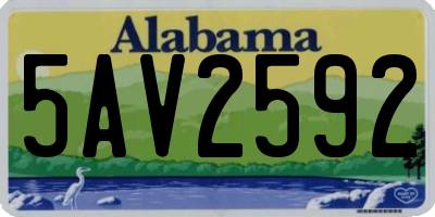 AL license plate 5AV2592
