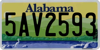 AL license plate 5AV2593