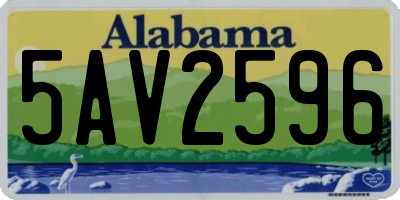 AL license plate 5AV2596