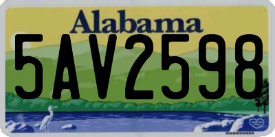 AL license plate 5AV2598