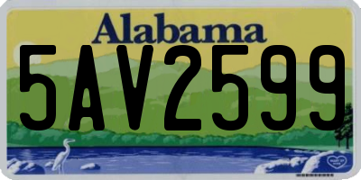 AL license plate 5AV2599