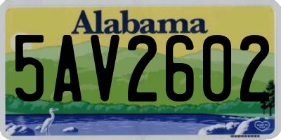 AL license plate 5AV2602
