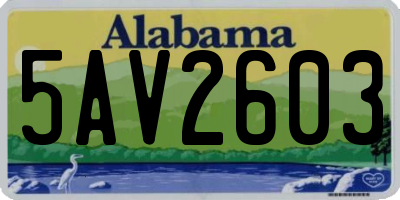 AL license plate 5AV2603
