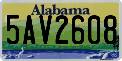 AL license plate 5AV2608