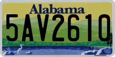 AL license plate 5AV2610