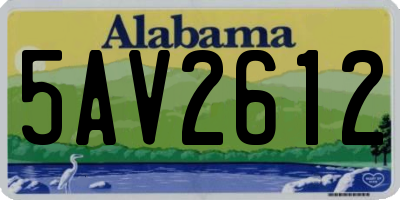 AL license plate 5AV2612