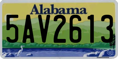 AL license plate 5AV2613