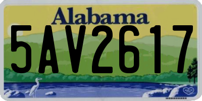 AL license plate 5AV2617
