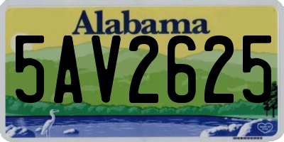 AL license plate 5AV2625