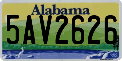 AL license plate 5AV2626