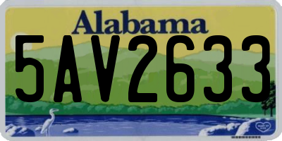 AL license plate 5AV2633