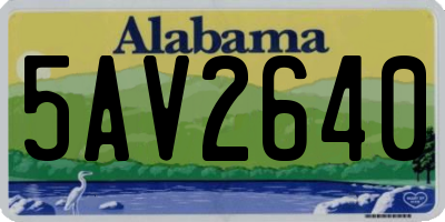 AL license plate 5AV2640