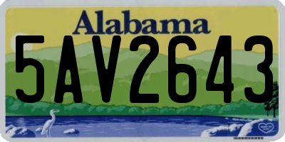AL license plate 5AV2643