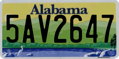 AL license plate 5AV2647