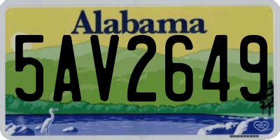 AL license plate 5AV2649
