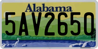 AL license plate 5AV2650