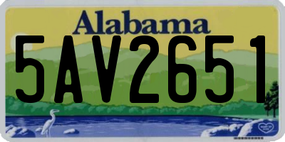 AL license plate 5AV2651
