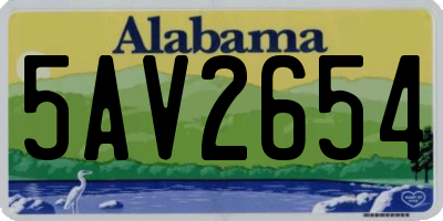 AL license plate 5AV2654