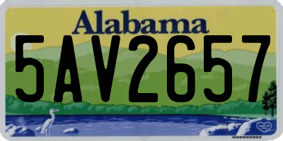 AL license plate 5AV2657