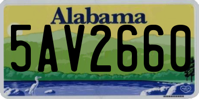 AL license plate 5AV2660