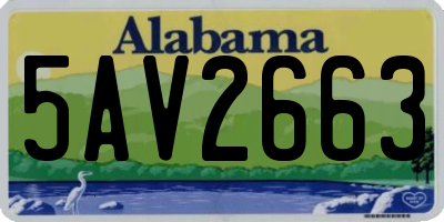 AL license plate 5AV2663