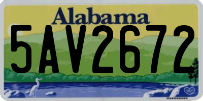 AL license plate 5AV2672