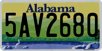 AL license plate 5AV2680