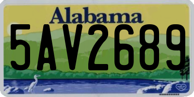 AL license plate 5AV2689