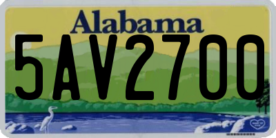 AL license plate 5AV2700