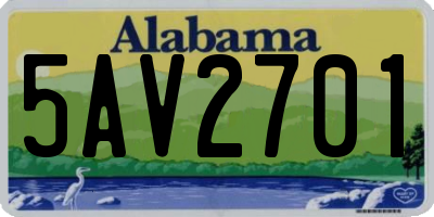 AL license plate 5AV2701