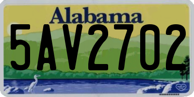 AL license plate 5AV2702