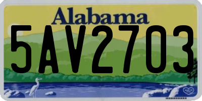 AL license plate 5AV2703