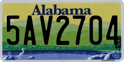 AL license plate 5AV2704