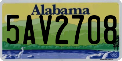 AL license plate 5AV2708
