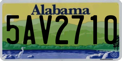AL license plate 5AV2710