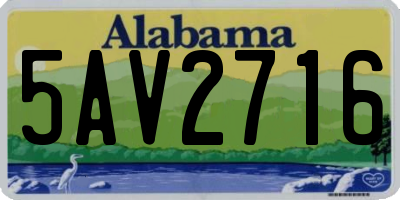 AL license plate 5AV2716