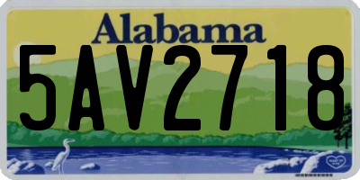 AL license plate 5AV2718