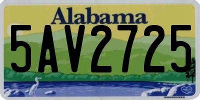 AL license plate 5AV2725