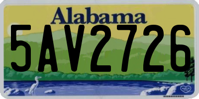 AL license plate 5AV2726